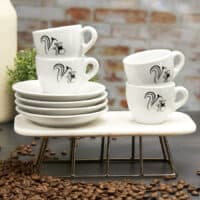 Espressotassen aus Porzellan mit Untertasse im 4er-Set