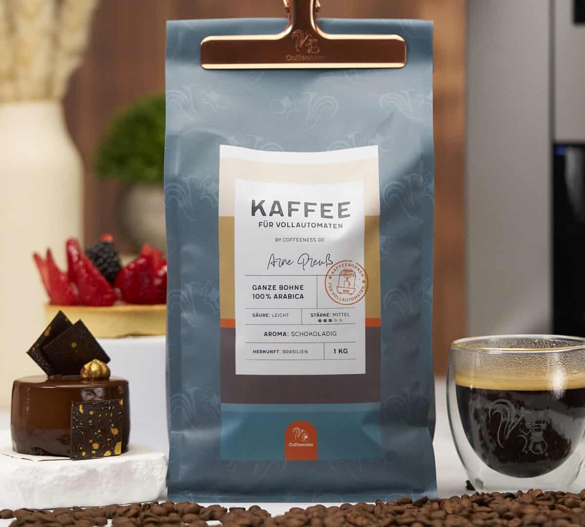 Klassik Kaffee fuer Vollautomaten von vorne Uebersicht