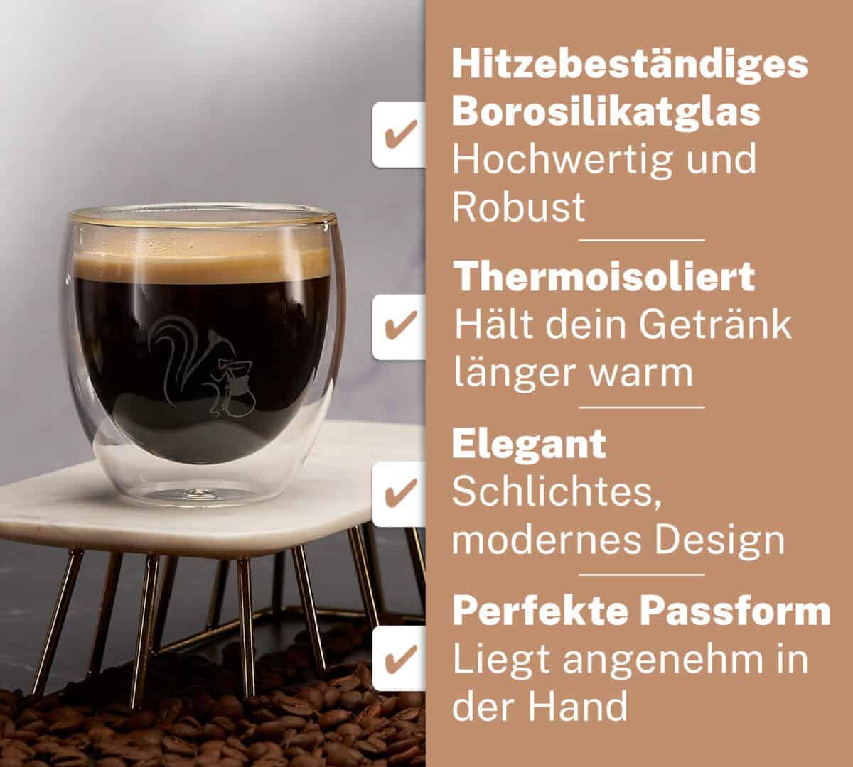 Espressoglaeser Vorteile