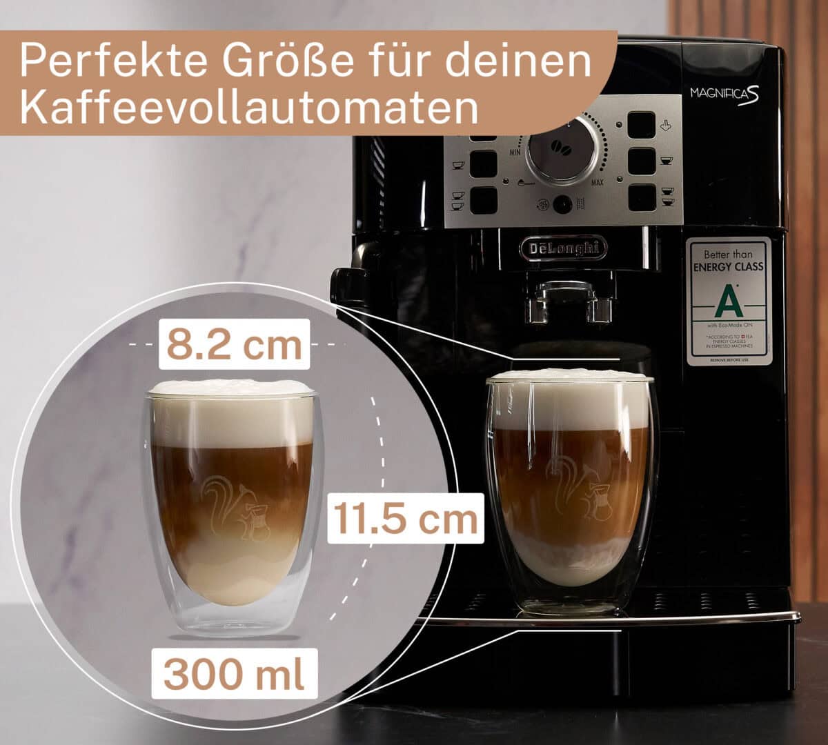Latteglaeser perfekt fuer Vollautomaten