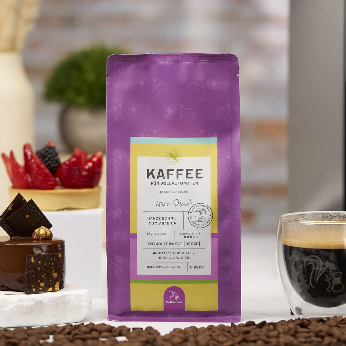 Entkoffeinierte Kaffeebohnen Decaf