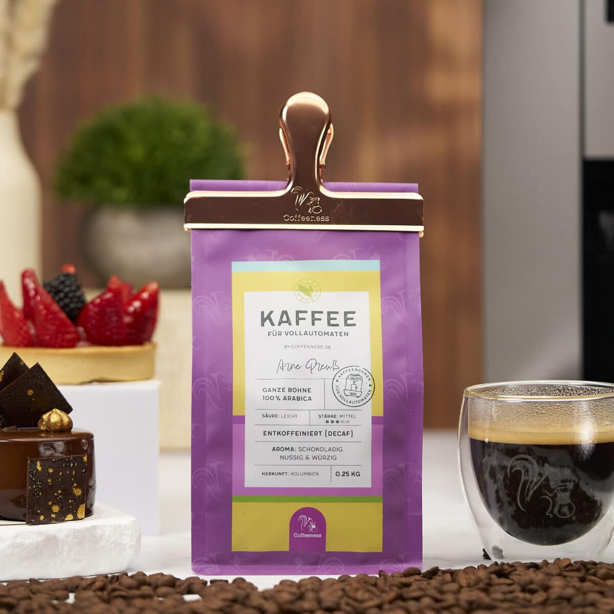 Entkoffeinierte Kaffeebohnen Decaf