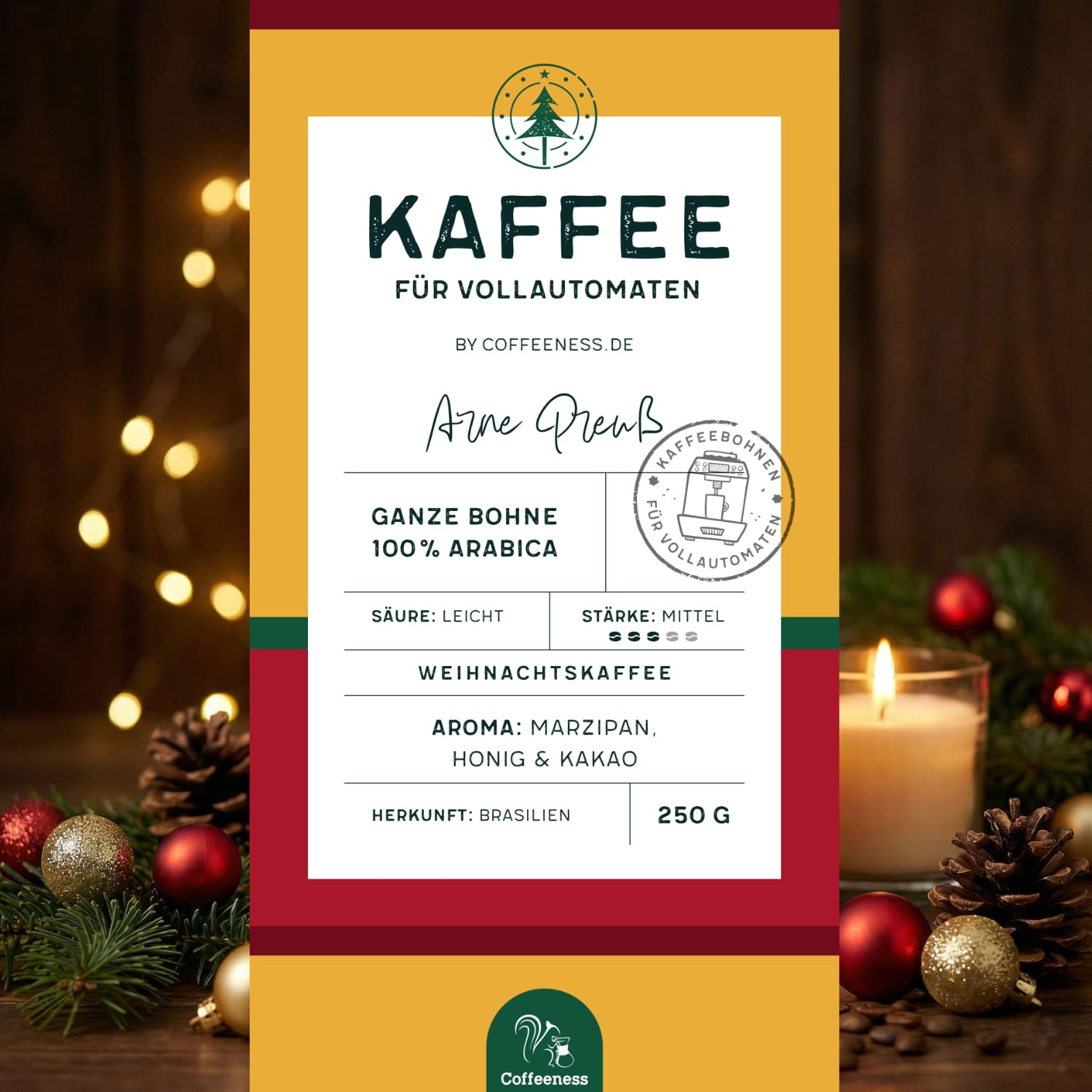 Kaffee für Vollautomaten – Limitierte Weihnachts-Röstung (250 g)